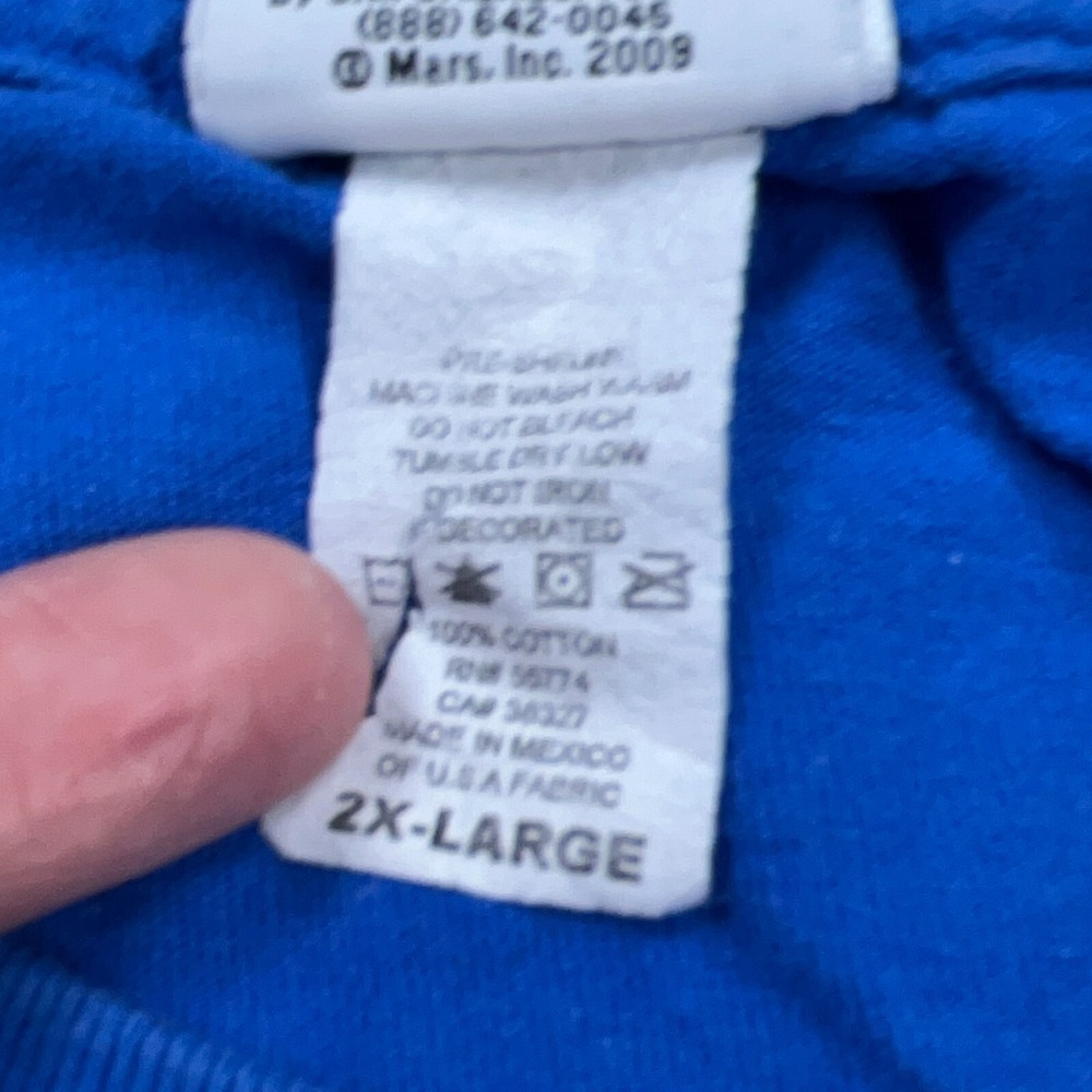 Vintage M&Ms Shirt Men XXL 2XL Blue Tee All Over Print AOP Chocolate Candy * - Picture 6 of 10